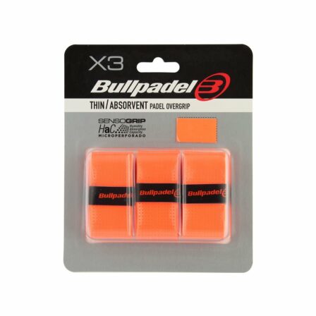 Bullpadel Thin/Absorvent Padel Overgrip Orange 3-Pack