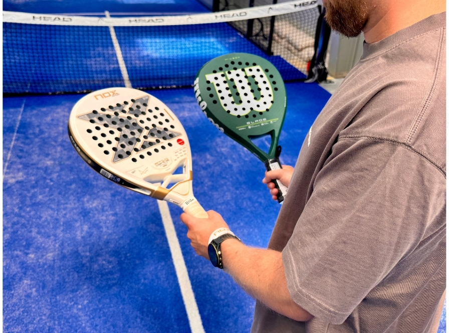 Jämförelse av NOX- och Wilson-padelracket för avancerade spelare vid nätet