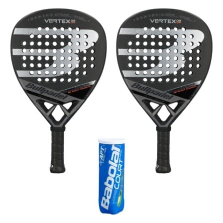 Bullpadel Padel Paket (2 x Bullpadel Vertex 03 CMF X + Babolat Court Padel X3 3 st.)
