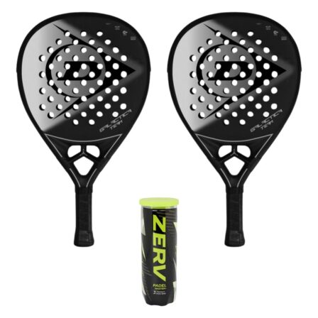 Dunlop Padel Paket (2 x Dunlop Galactica Team + ZERV Padel Master+ 3 st.)